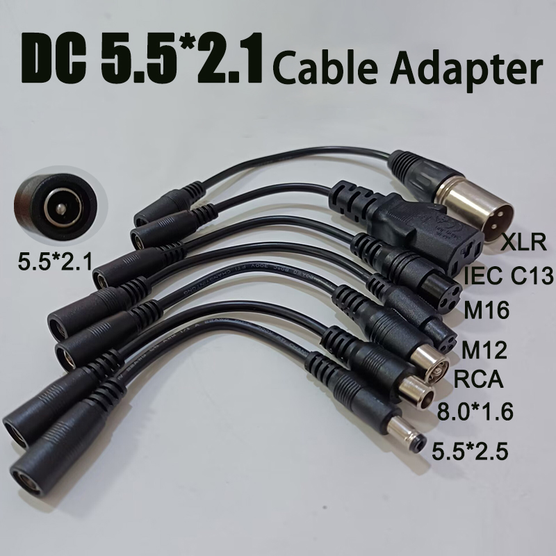 Electric Scooter Charger - DC 5.5X2.1 naar M12 M16 3-pins