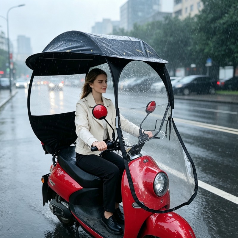 Electric Scooter Rain Cover - Winddicht, waterdicht, elektrische fietszonnescherm, universeel geschikt