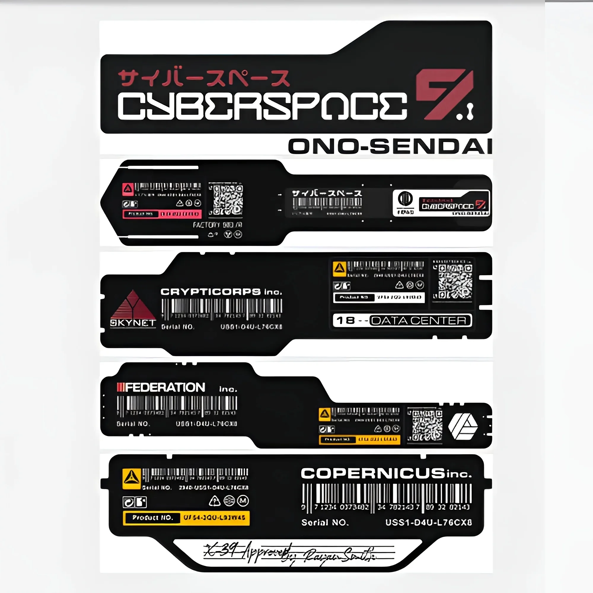 Scooter Helmet Set - 2 stuks/set Cyberpunk JDM waterdichte vinyl