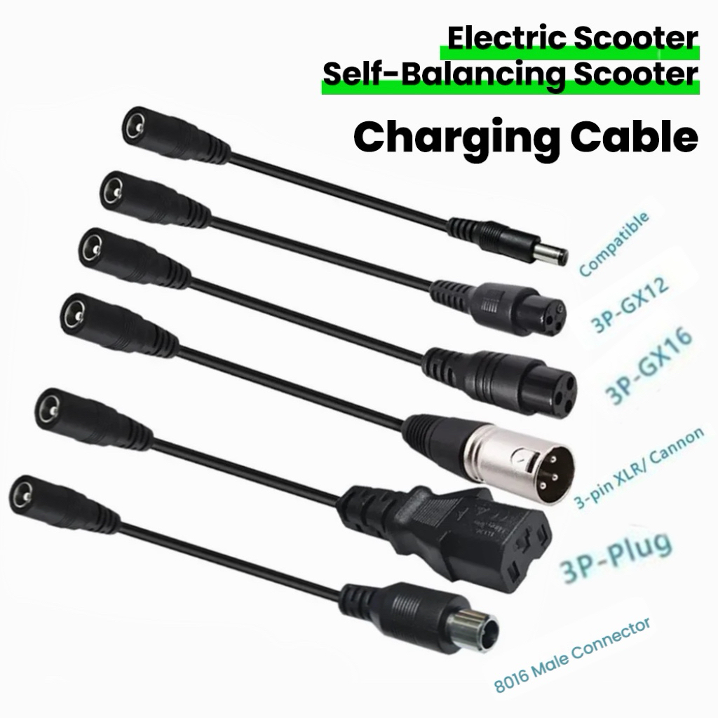 Electric Scooter Charger - DC5.5MM Naar M12/M16/8016/5525/3Pin XLR/3P GX12 GX16