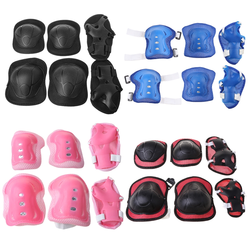 Scooter Helmet Set - 6-delige beschermingsset voor kinderen: kniebeschermers, elleboogbeschermers