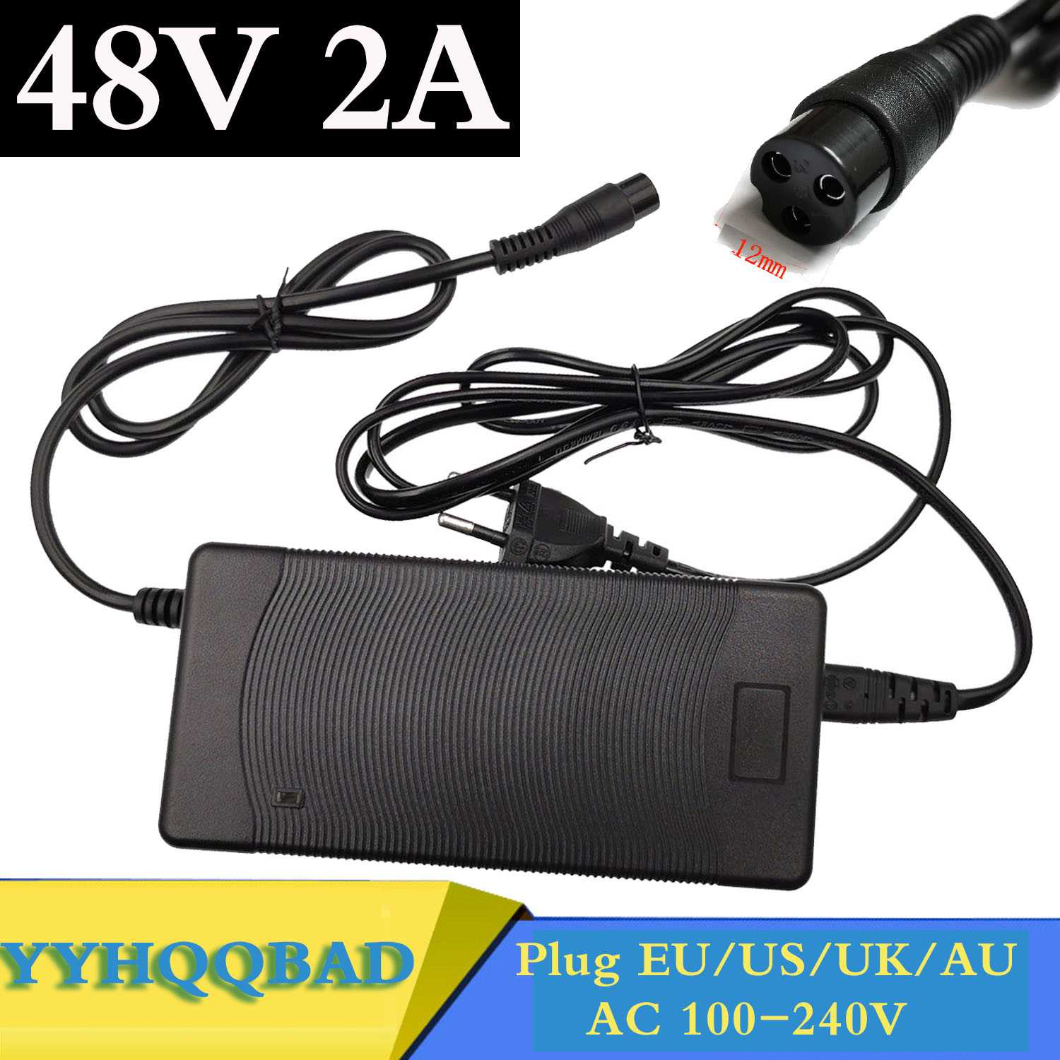 Electric Scooter Charger - 48V 2A Loodaccu Oplader voor 55.2V