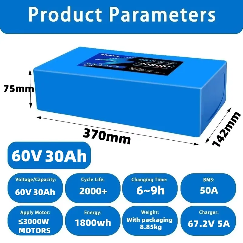   60V 20AH 30AH 21700 lithiumb - 60V 30Ah 21700 Battery Pack recensie en prijs